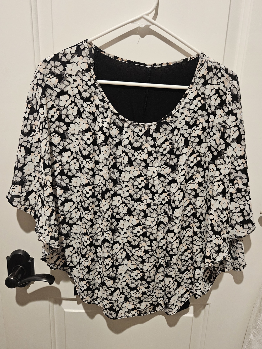 Black Floral Layered Dress with Tank Lining